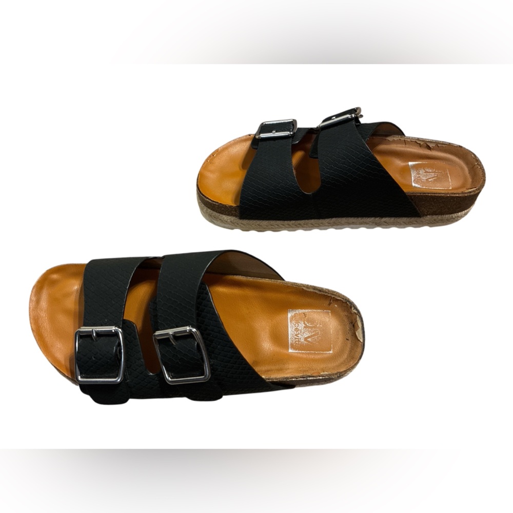 DV by Dolce Vita Carther Black Platform Double Buckle Sandals. Size 6. - Picture 4 of 13